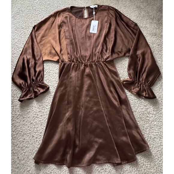 Sadie & Sage WARM TEA DOLMAN SLEEVE MINI DRESS Women’s Small New NWTs - Picture 2 of 9